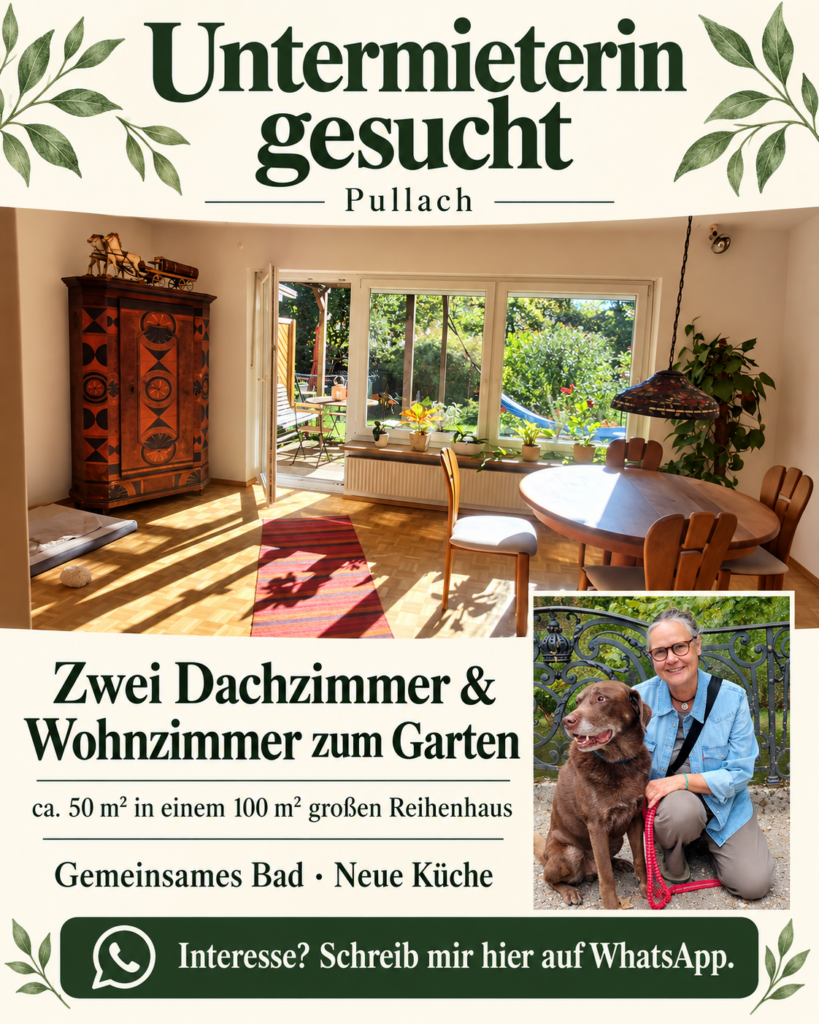 Berufstätigen-WG 2er-WG Wohngemeinschaft Pullach im Isartal